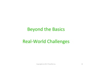 Beyond	
  the	
  Basics	
  
	
  
Real-­‐World	
  Challenges	
  

Copyright	
  (c)	
  2013	
  TitanFile	
  Inc.	
  

34	
  

 