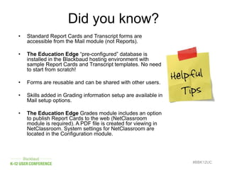 Building Report Cards and Transcripts in The Education Edge | PPTX
