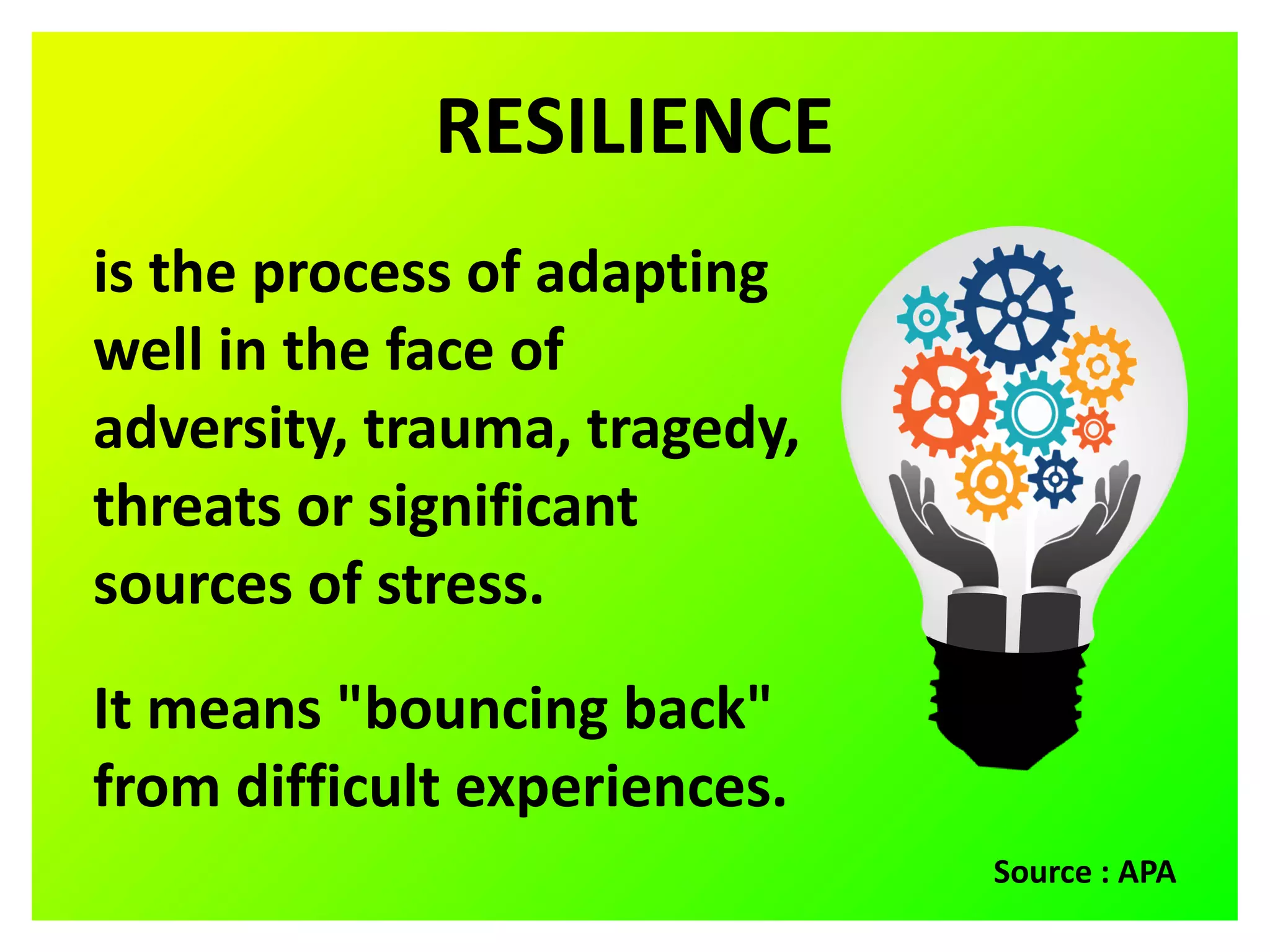 Which Is Not A Direct Benefit Of Building Personal Resilience Building Resilience in the Workplace and the Personal Sphere | PPT