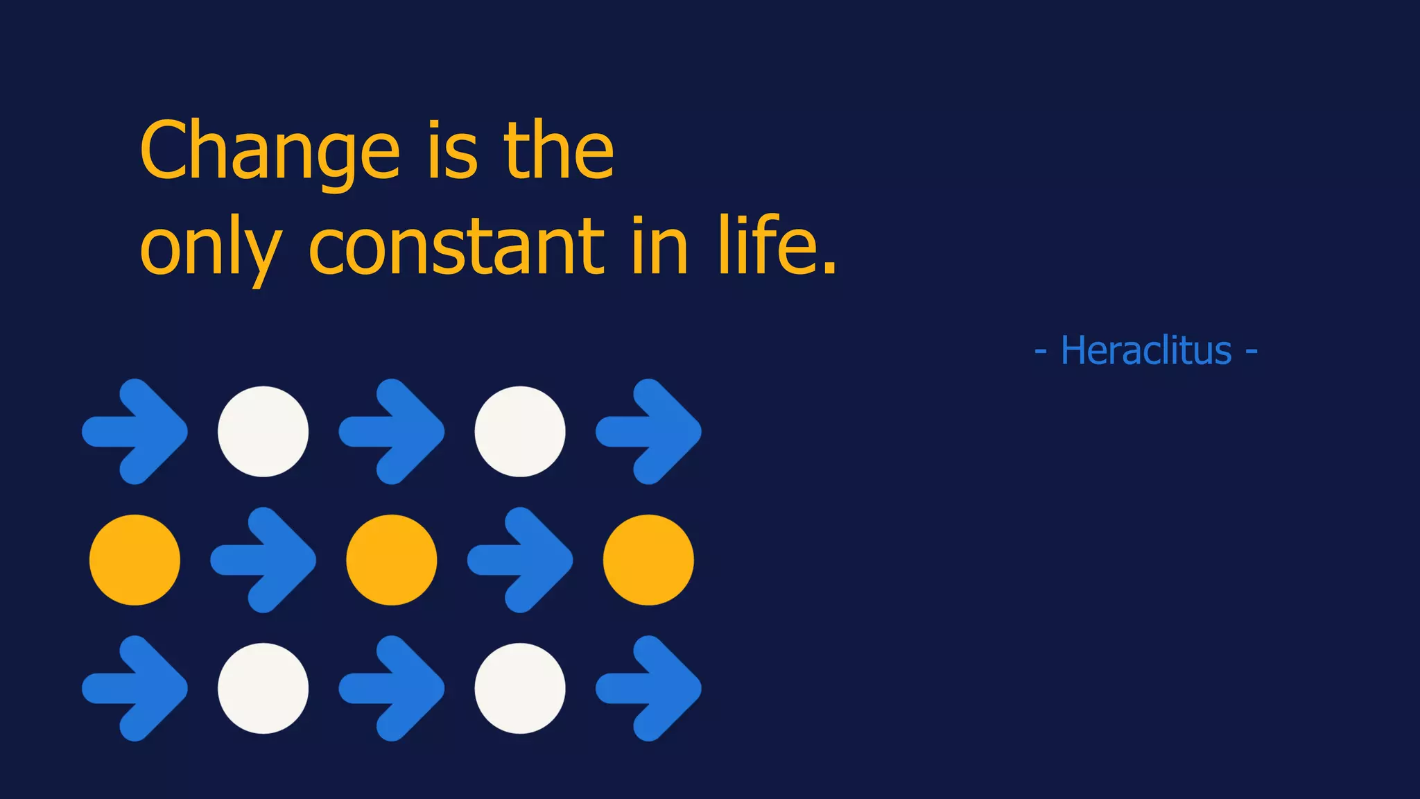 Change is the
only constant in life.
- Heraclitus -
 