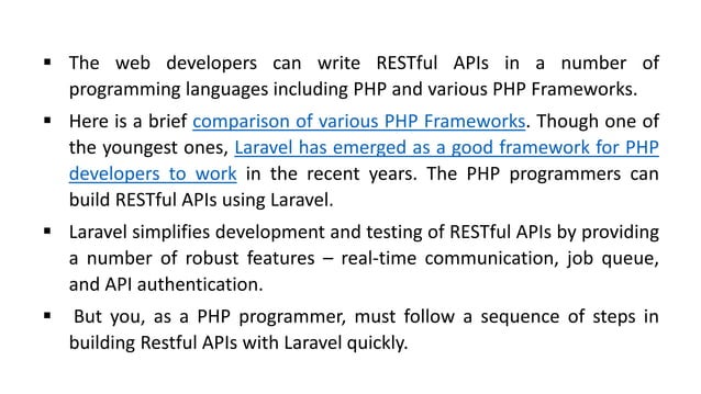 Building restful apis with laravel | PPT