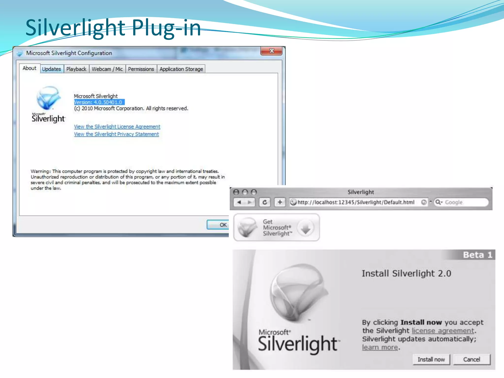 RIA Landscape – Other tools in MarketAIR (Adobe Integrated Runtime)Cross-platform runtime environment developed by Adobe Systems for building rich Internet applications using Adobe Flash, Adobe Flex, HTML, or Ajax, that can be deployed as desktop applications.Development EnvironmentHTML/Ajax, either via Adobe's own Dreamweaver CS4 (In addition to Dreamweaver CS3), another HTML editor or a normal text editor in conjunction with the AIR SDKAdobe Flash Builder (formerly Adobe Flex Builder) Flash CS4