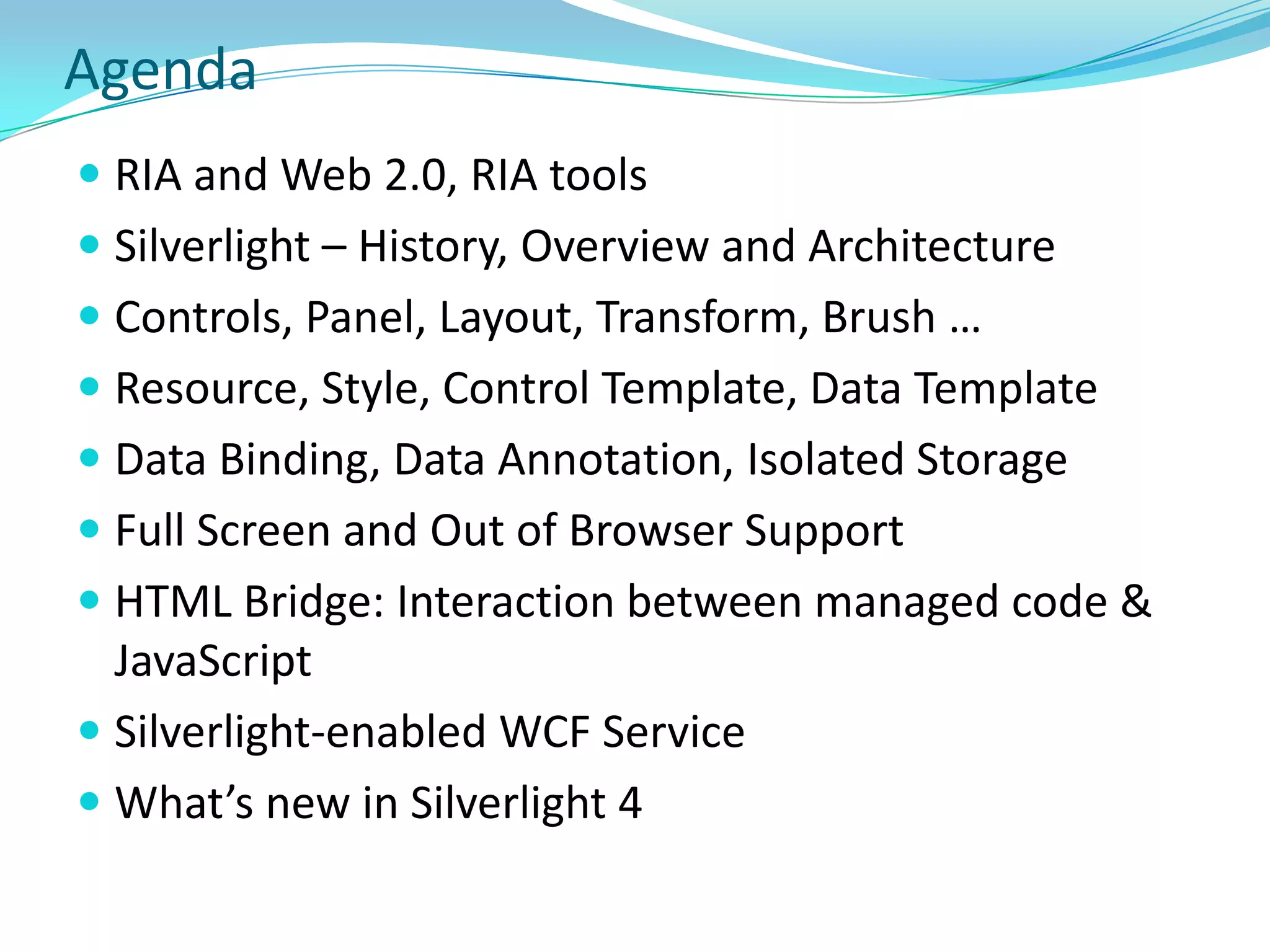 AgendaRIA and Web 2.0, RIA tools