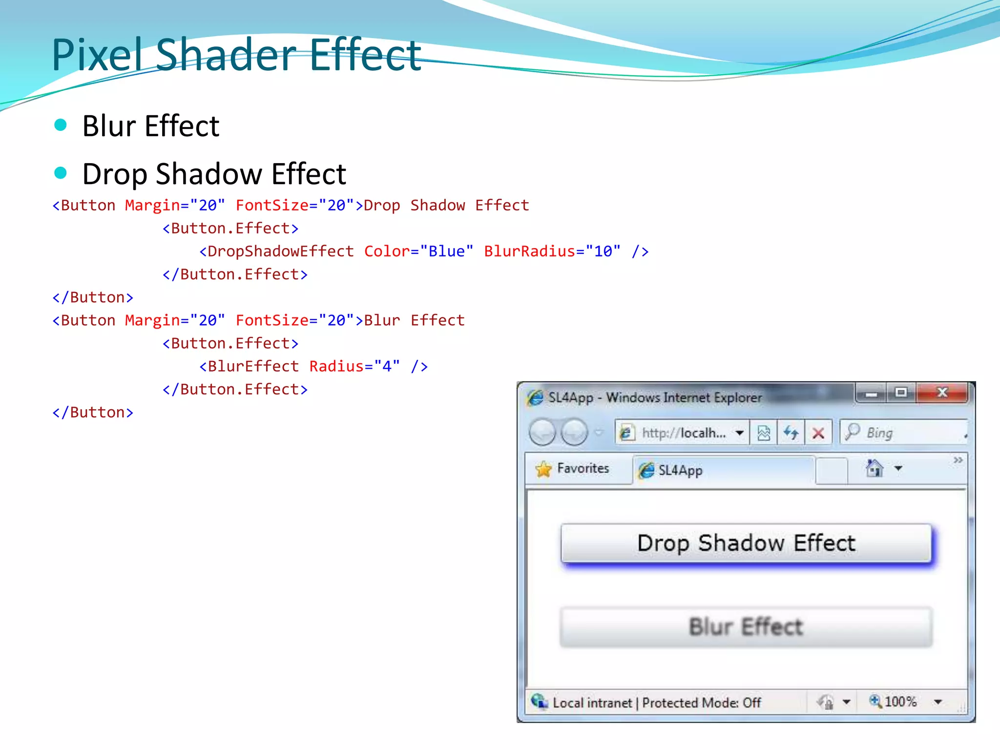 RootVisual: To display the application UI, RootVisual is set at Startup event handler (represents the entry point of application code in the Silverlight plug-in life cycle).Application Class Exampale