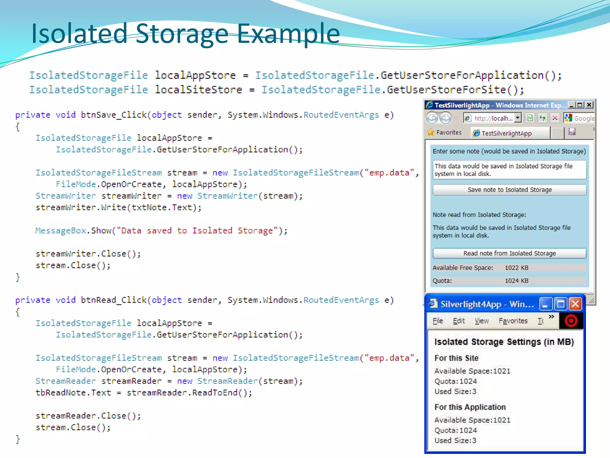 Silverlight ControlsDataGridxmlns:data="clr-namespace:System.Windows.Controls;assembly=System.Windows.Controls.Data"<data:DataGrid Height="100" x:Name="dgAssemblies"/>