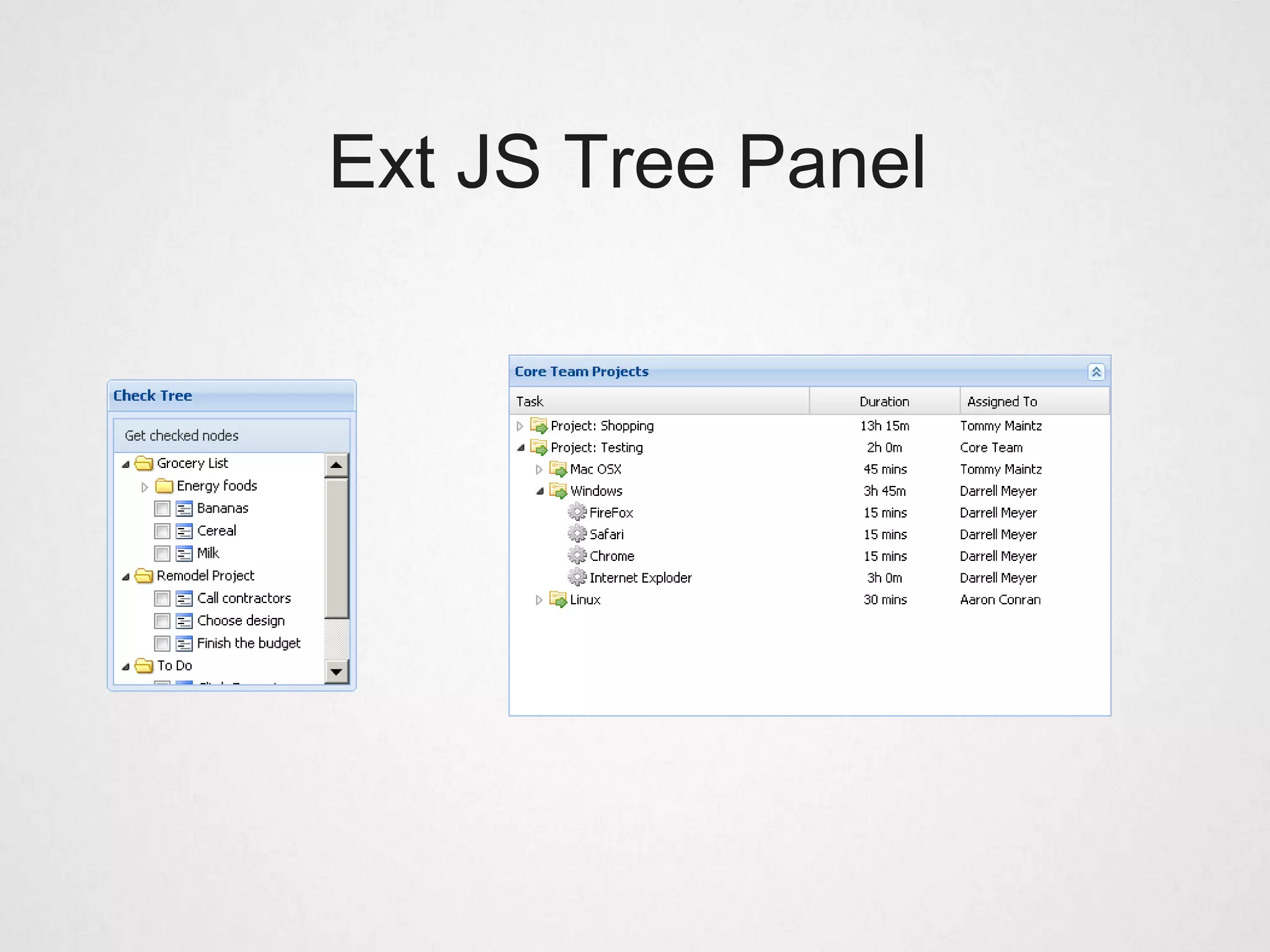 Ext JS Tree Panel
 