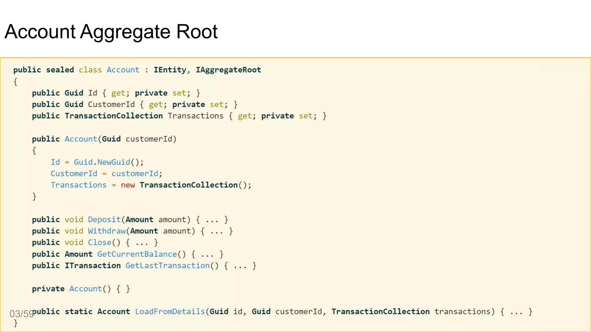 Account Aggregate Root
03/59
 