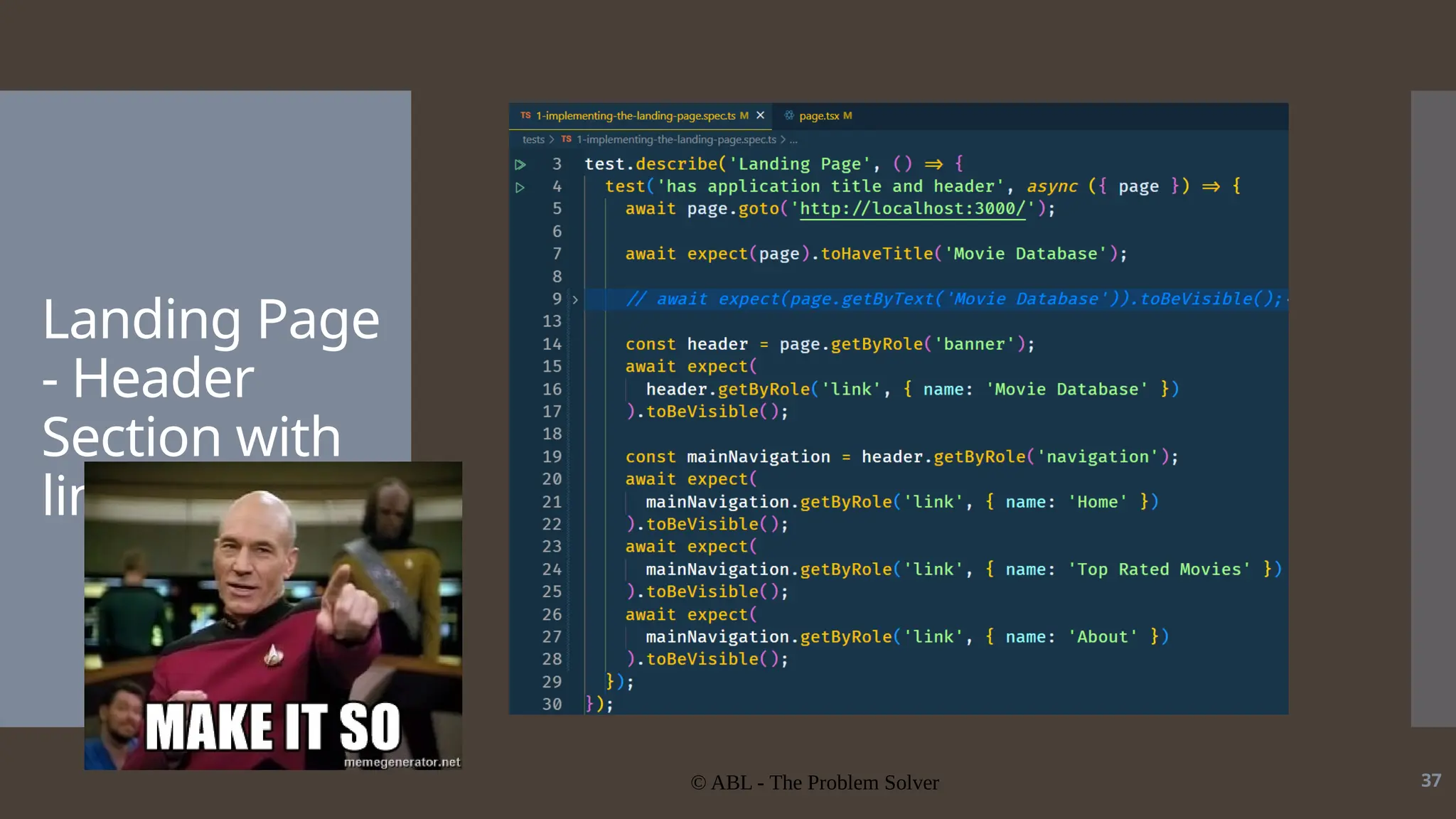 © ABL - The Problem Solver 37 Landing Page - Header Section with links 