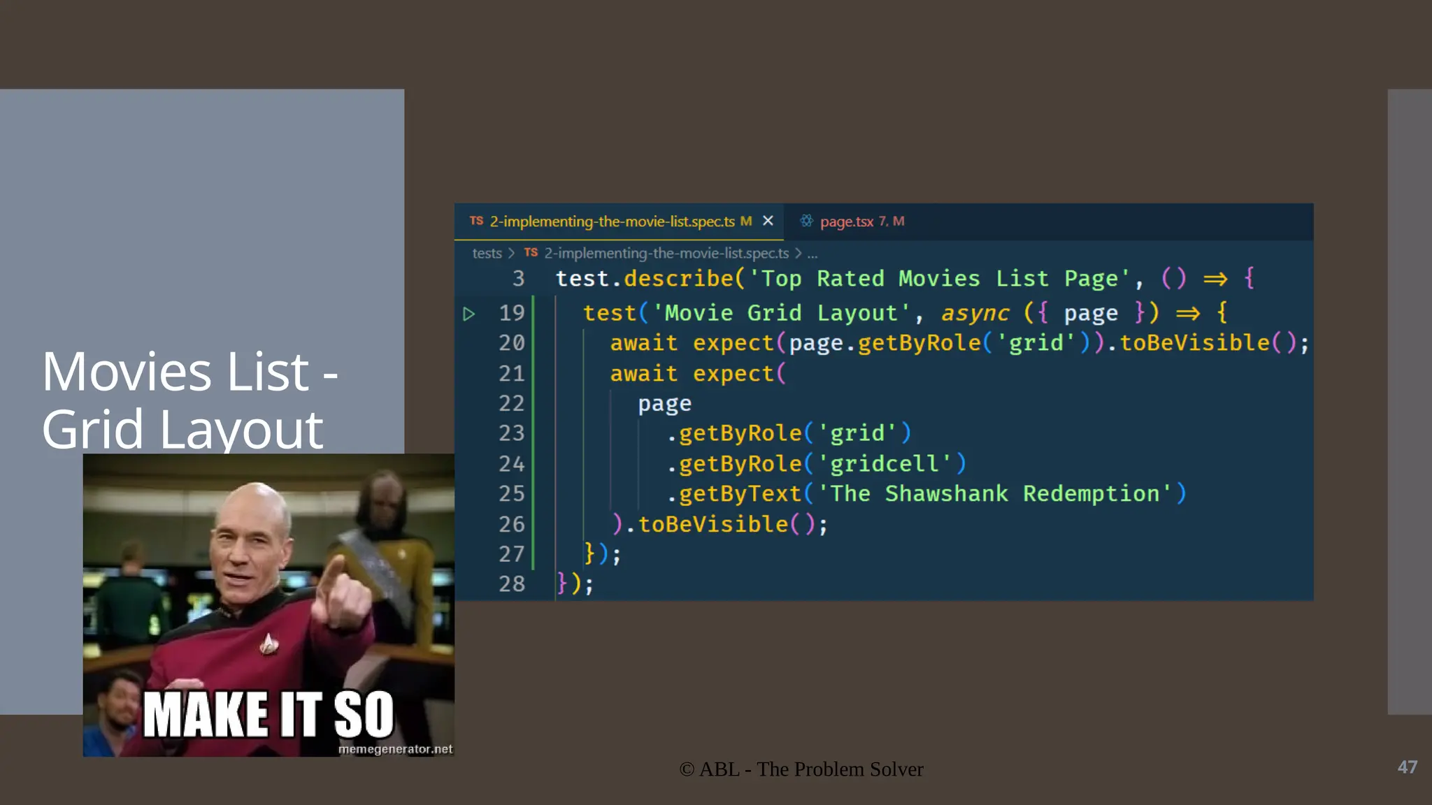 © ABL - The Problem Solver 47 Movies List - Grid Layout 
