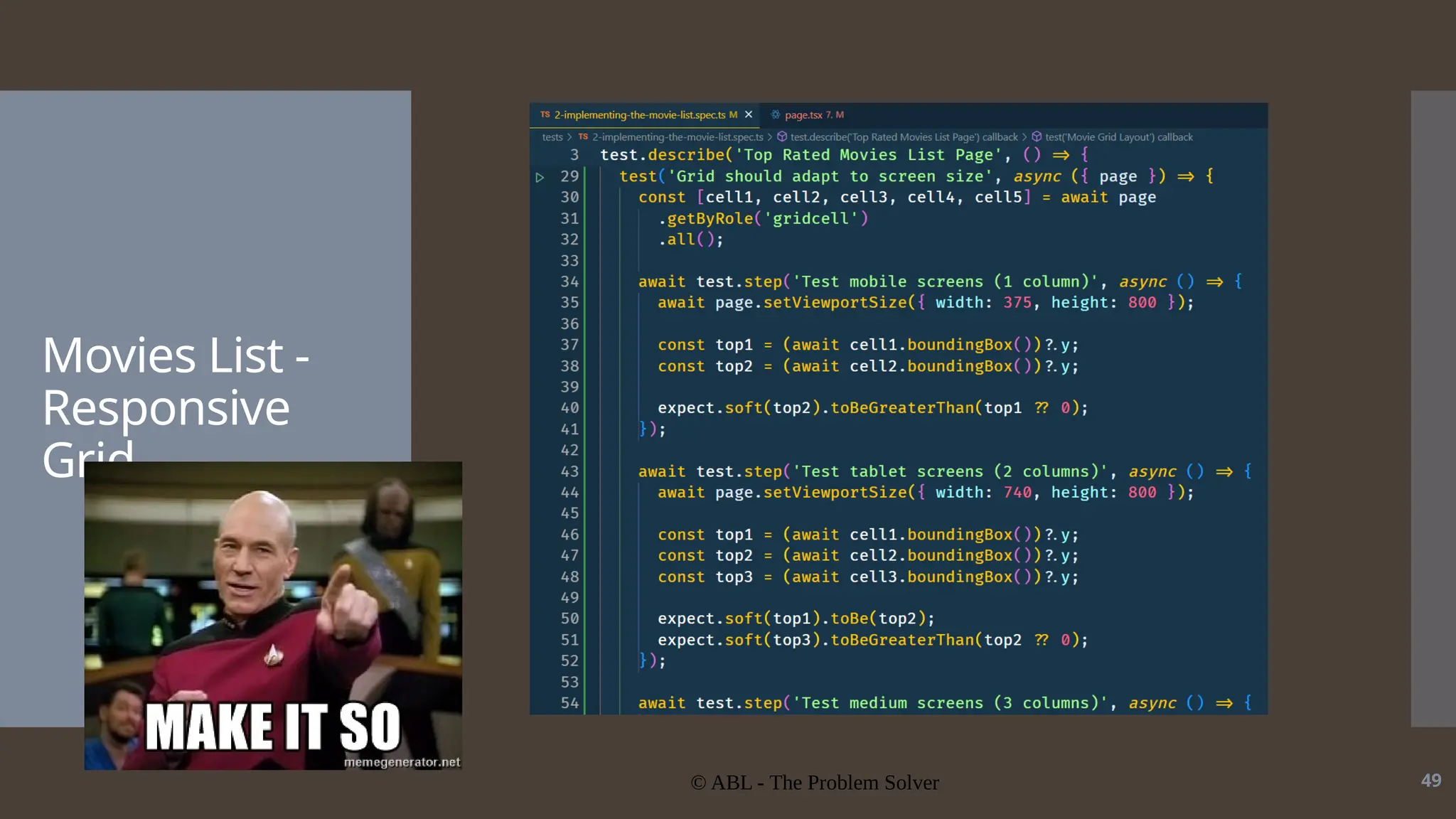 © ABL - The Problem Solver 49 Movies List - Responsive Grid 