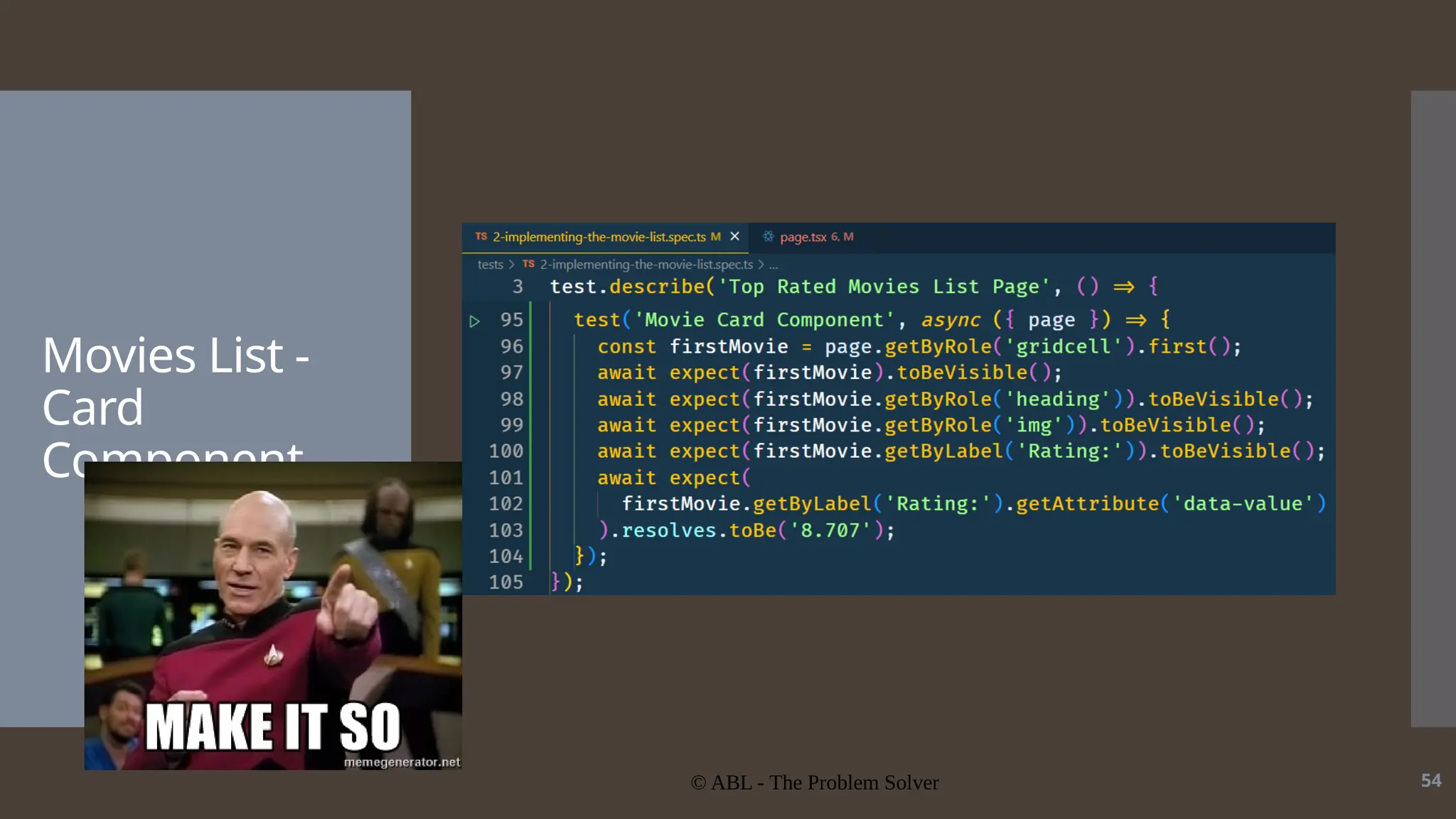 © ABL - The Problem Solver 54 Movies List - Card Component 