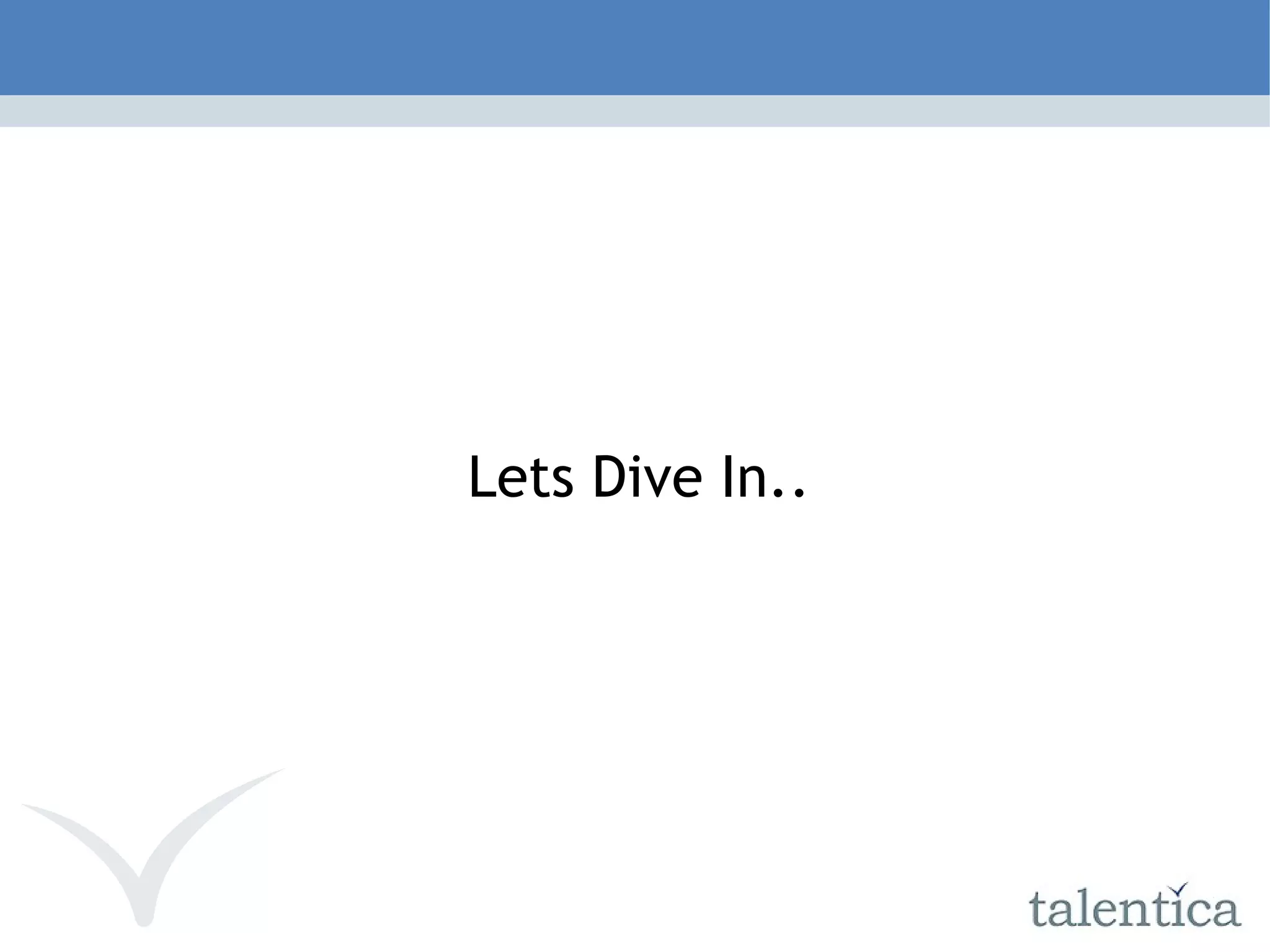 Lets Dive In.. 