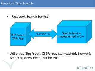 Some Real Time Example PHP based  Web App Thrift PHP Lib Search Service (implemented in C++  