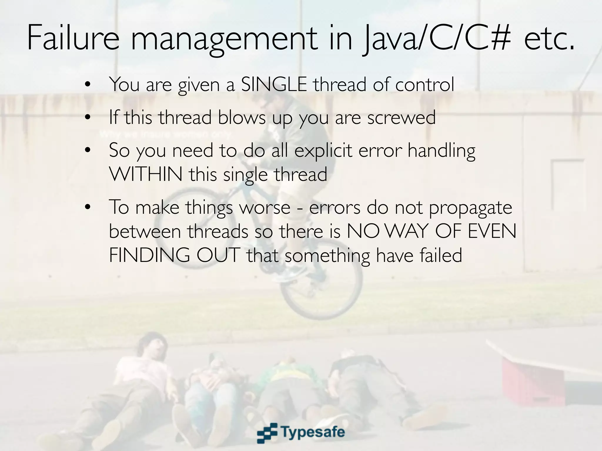 Failure Recovery in Java/C/C# etc.
 