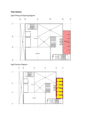 PSALI Method
Light Fitting and Spacing diagram
Light Contour Diagram
 