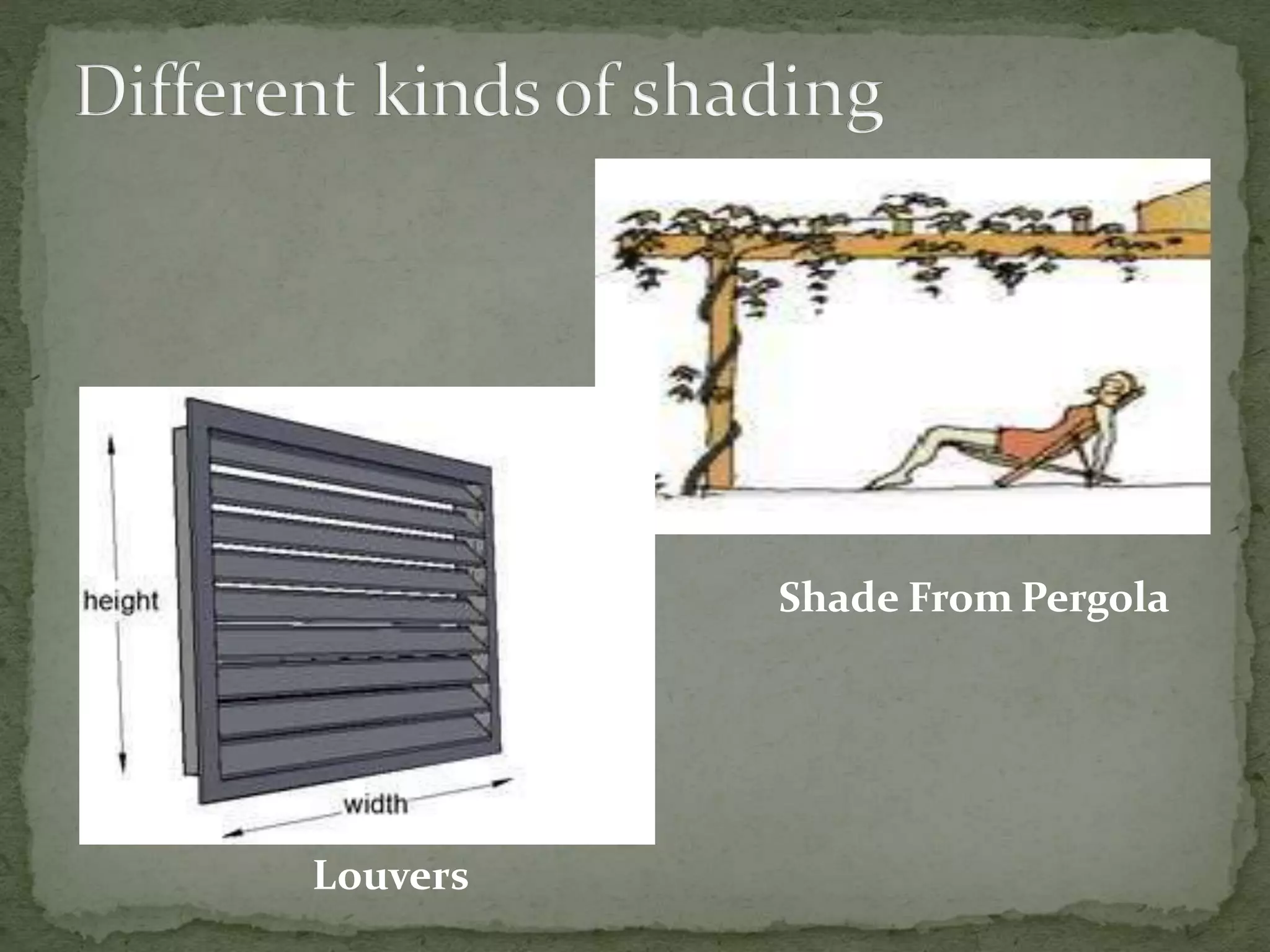 Shade From Pergola
Louvers
 
