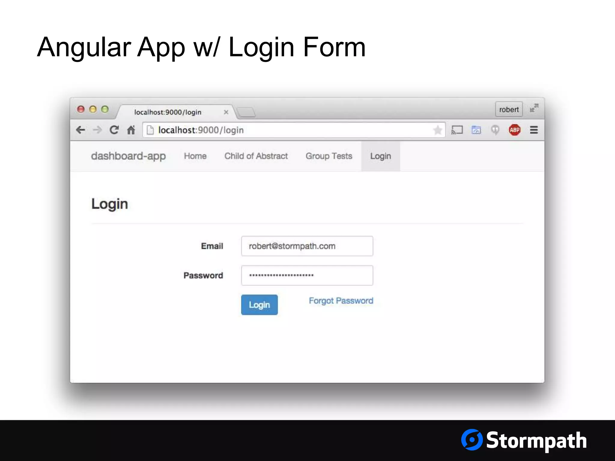 Angular App w/ Login Form 