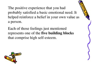 BUILDING  SELF-ESTEEM