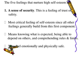 BUILDING  SELF-ESTEEM