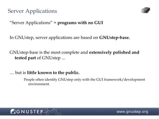 Building Server Applications Using ObjectiveC And GNUstep | ODP