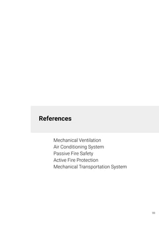 References
Mechanical Ventilation
Air Conditioning System
Passive Fire Safety
Active Fire Protection
Mechanical Transportation System
99
 