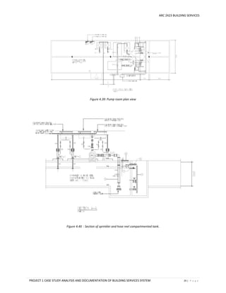 ARC 2423 BUILDING SERVICES
PROJECT 1 CASE STUDY ANALYSIS AND DOCUMENTATION OF BUILDING SERVICES SYSTEM 29 | P a g e
Figure 4.39: Pump room plan view
Figure 4.40 : Section of sprinkler and hose reel compartmented tank.
 