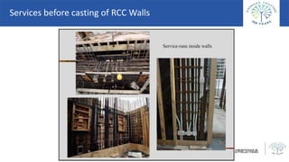 Services before casting of RCC Walls
 