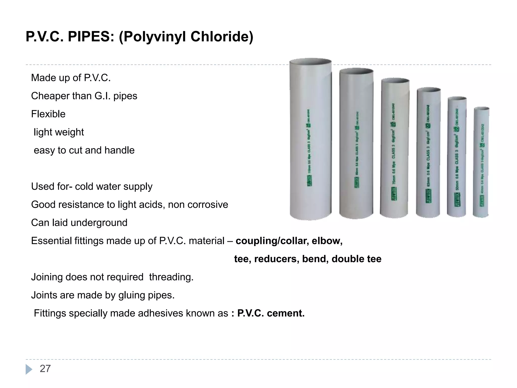 Pvc Grade BUILDING SERVICES- water supply, plumbing.ppt