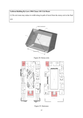 37
Uniform Building By-Laws 1984 Clause 169: Exit Route
(1) No exit route may reduce in width along its path of travel from the storey exit to the final
exit.
Figure 24: Storey exits
Figure 25: Staircases
 