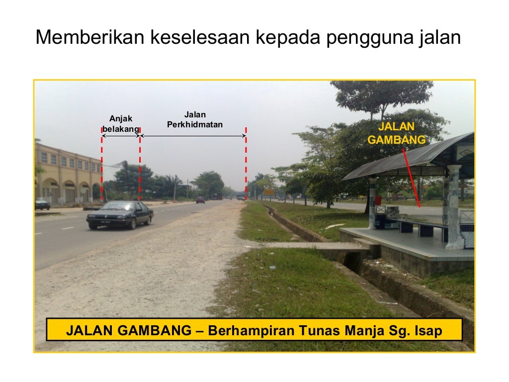 Building setback & service road