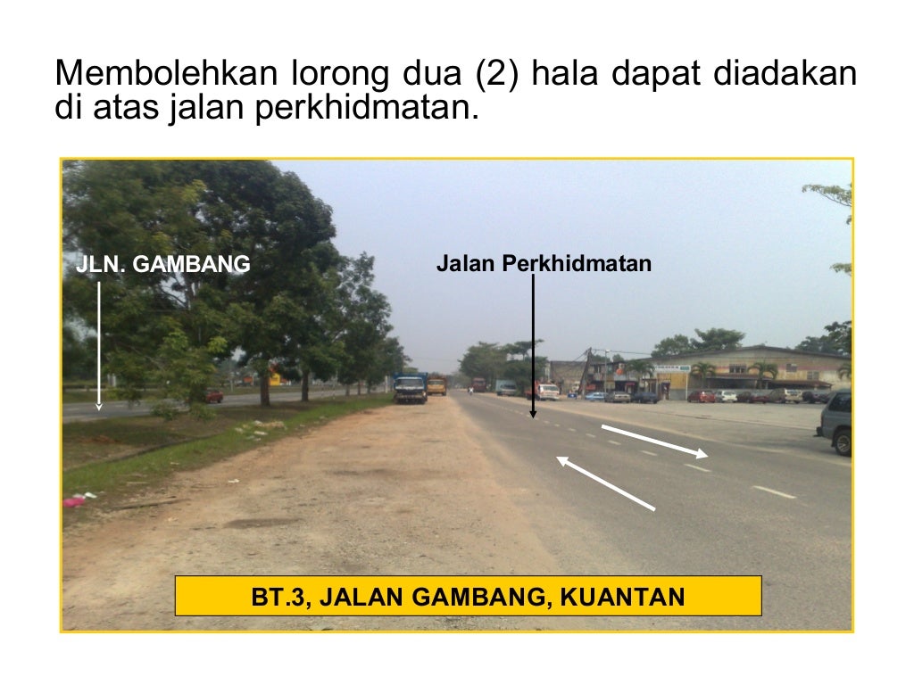 Building setback & service road