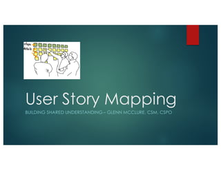 User Story Mapping
BUILDING SHARED UNDERSTANDING – GLENN MCCLURE, CSM, CSPO
 