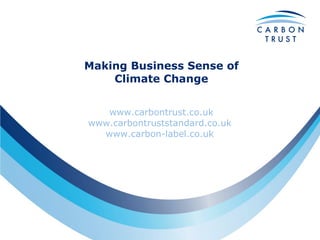 Making Business Sense of Climate Change www.carbontrust.co.uk www.carbontruststandard.co.uk   www.carbon-label.co.uk   