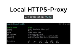 Local HTTPS-ProxyLocal HTTPS-Proxy
./ngrok http 9292
 