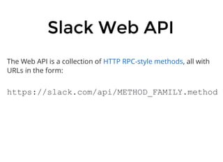 slack-ruby-clientslack-ruby-client
client = Slack::Web::Client.new(
token: 'SLACK_BOT_TOKEN'
)
client.chat_postMessage(
ch...