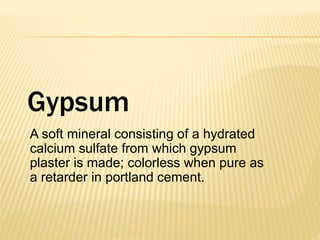 Building stones, gypsum and lime | PPTX | Geology | Science