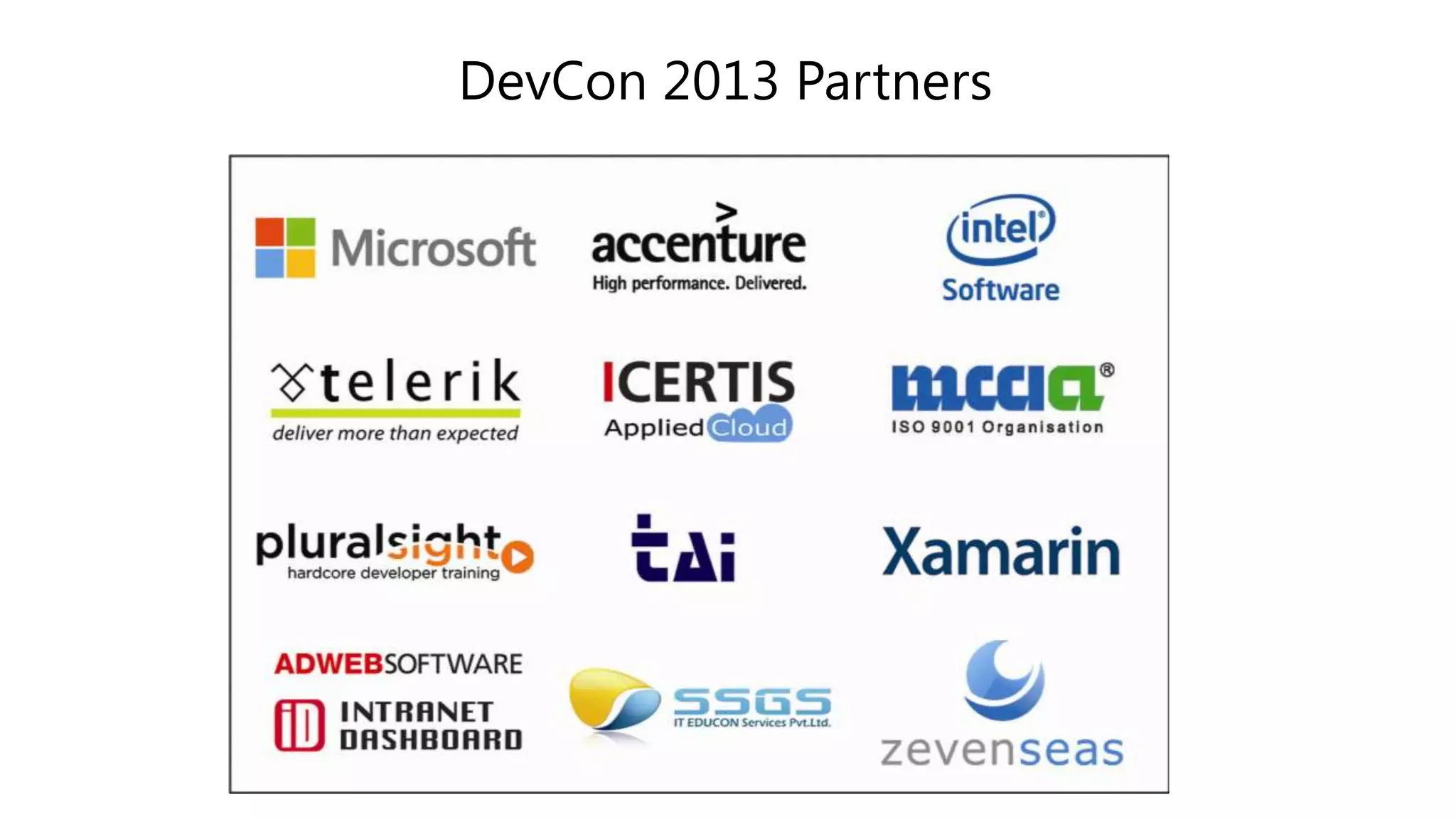 DevCon 2013 Partners
 