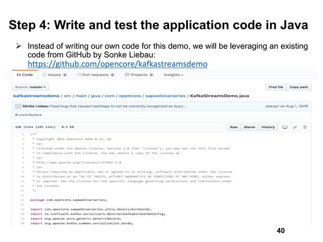 Building Streaming Data Applications Using Apache Kafka