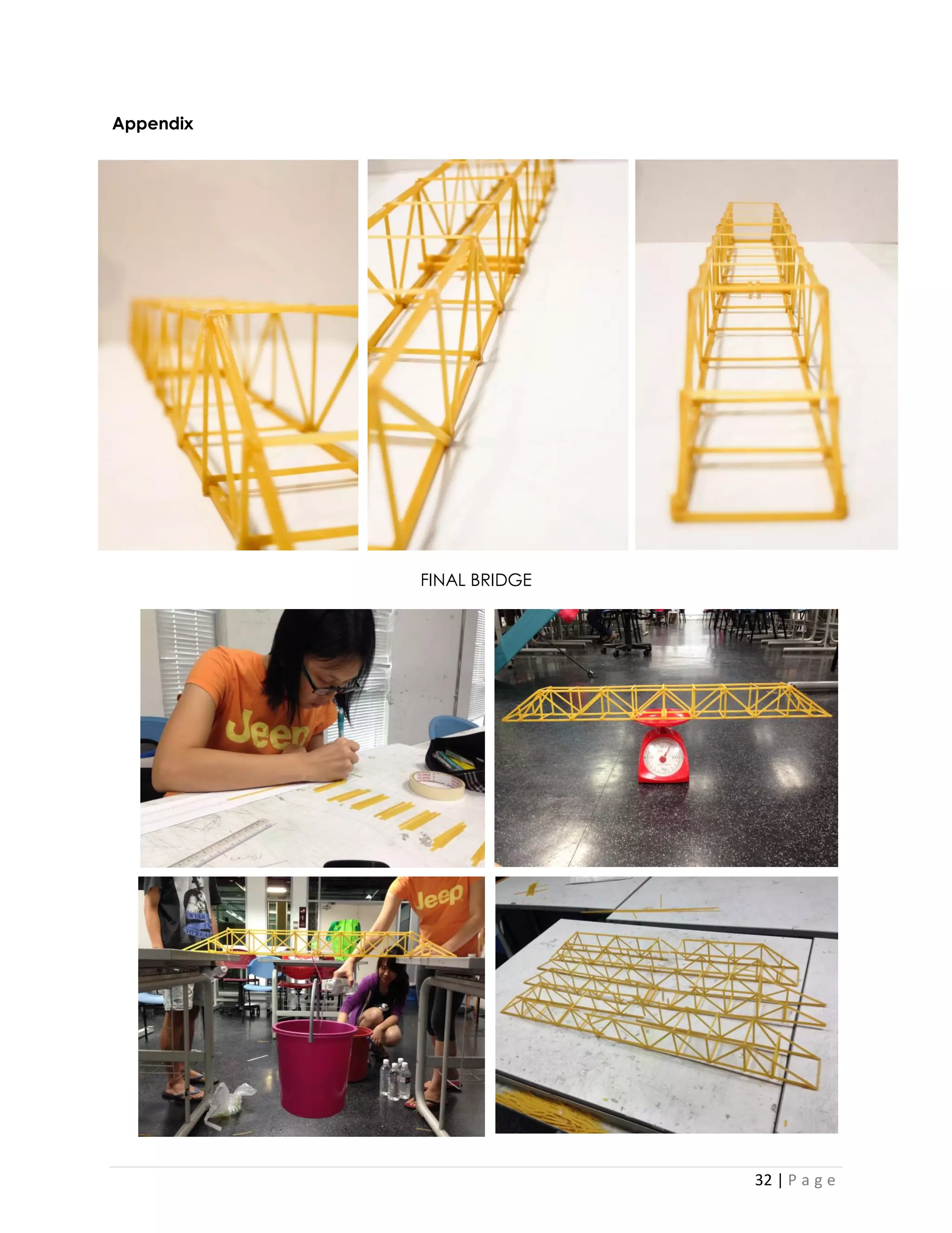 32 | P a g e 
Appendix 
FINAL BRIDGE 
 
