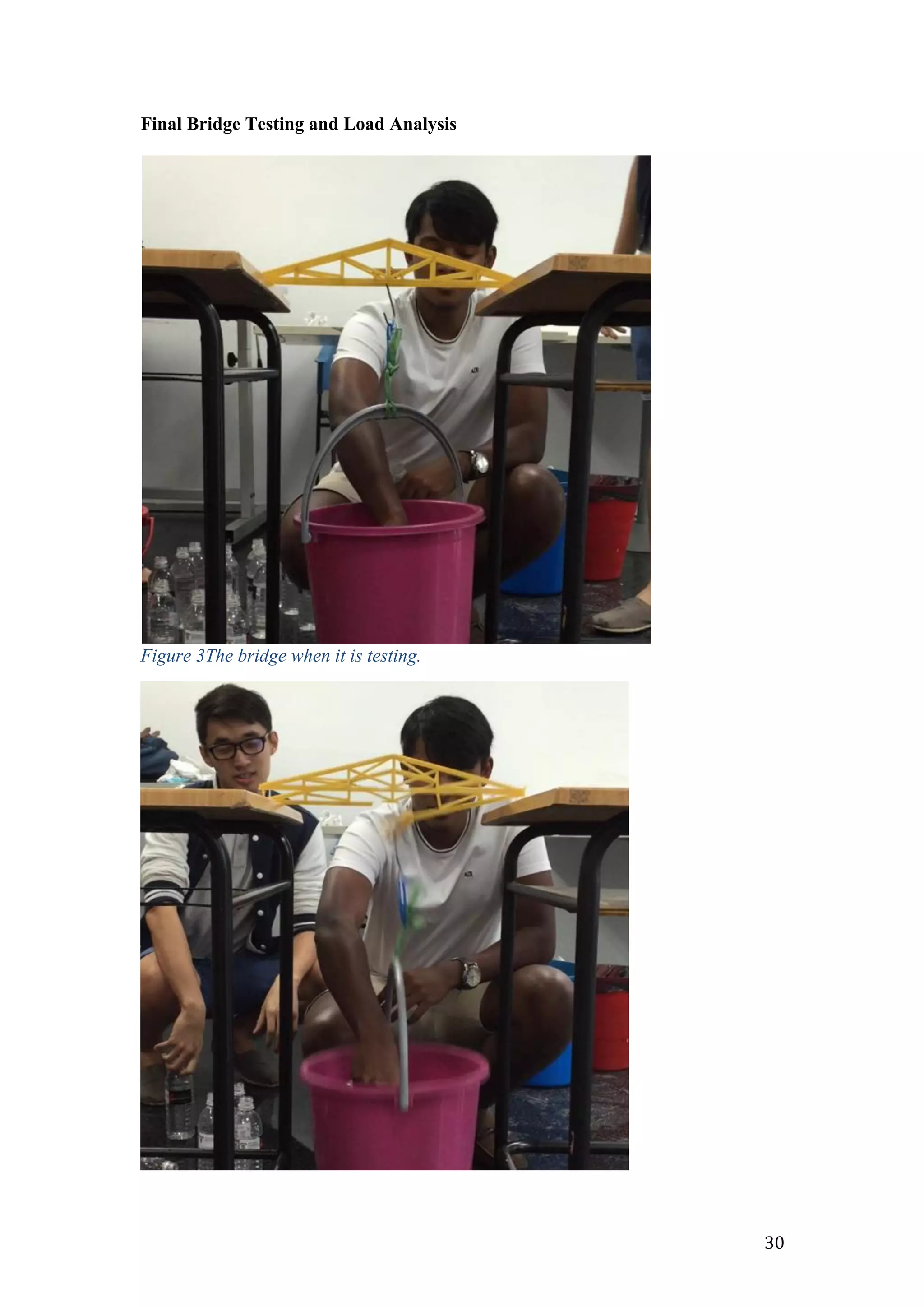   30	
  
Final Bridge Testing and Load Analysis
Figure 3The bridge when it is testing.
 