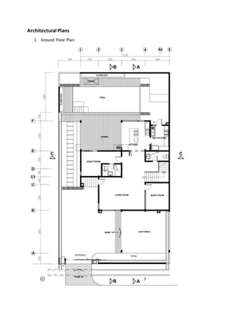 Architectural Plans
1. Ground Floor Plan
 