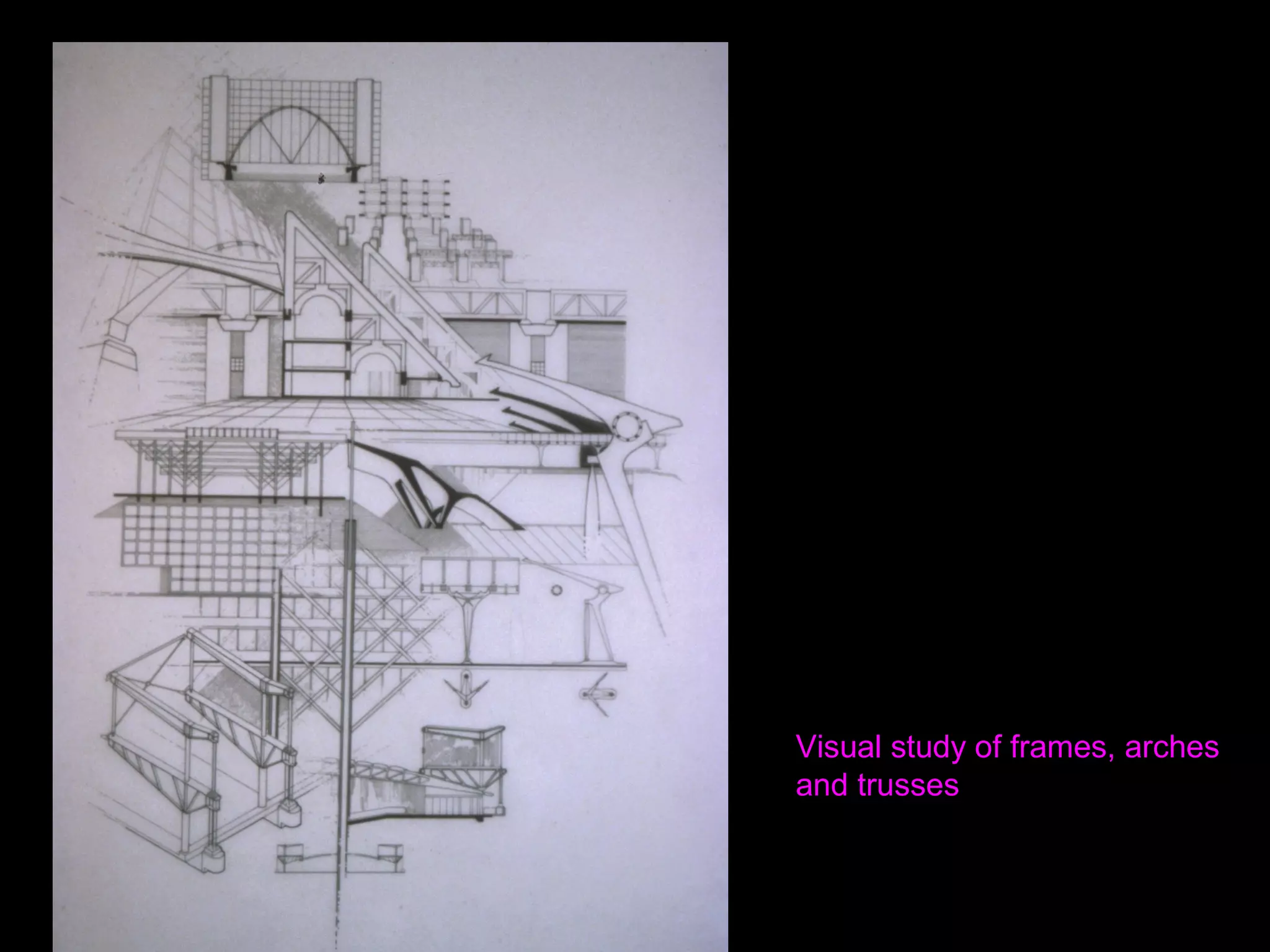 Visual study of frames, arches
and trusses
 