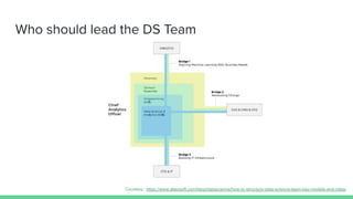 Who should lead the DS Team
Courtesy: https://www.altexsoft.com/blog/datascience/how-to-structure-data-science-team-key-models-and-roles/
 