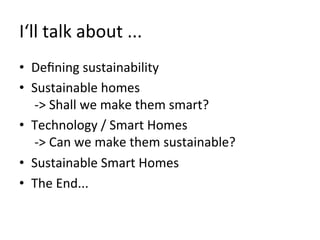 Building Sustainable Smart Homes | PPT