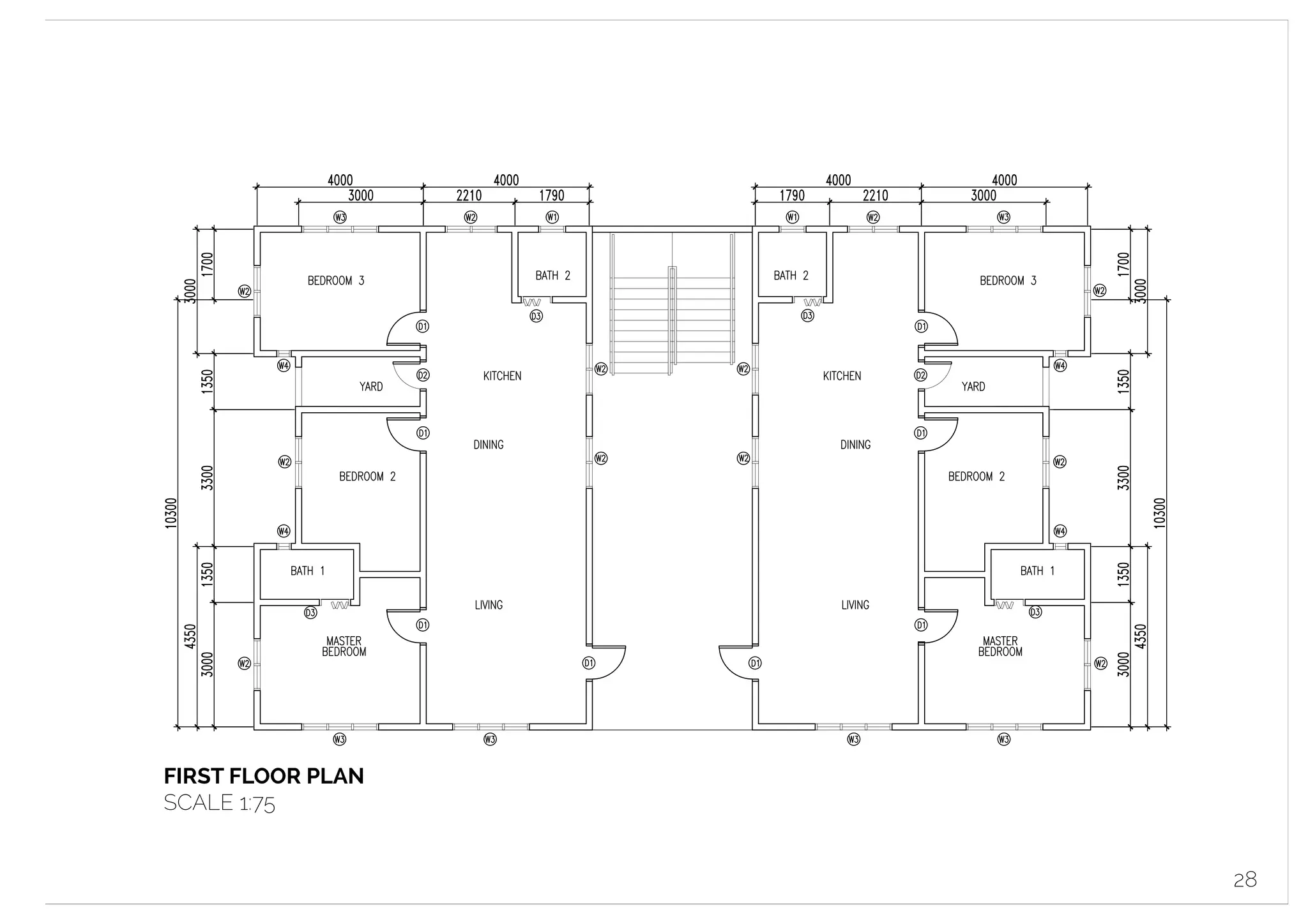  
FIRST FLOOR PLAN
SCALE 1:75
28
 