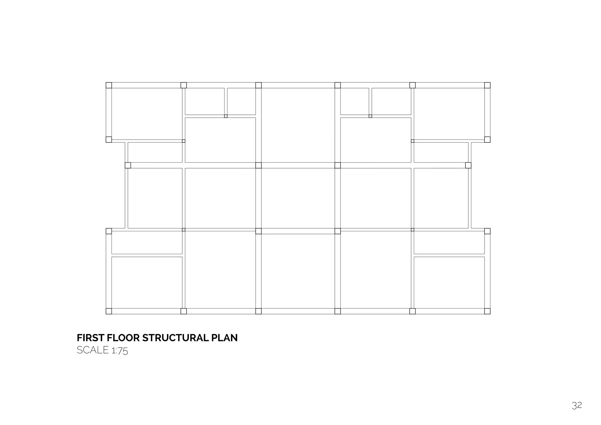  
FIRST FLOOR STRUCTURAL PLAN
SCALE 1:75
32
 