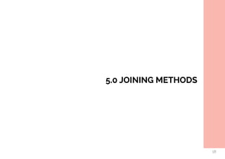  
5.0 JOINING METHODS
18
 