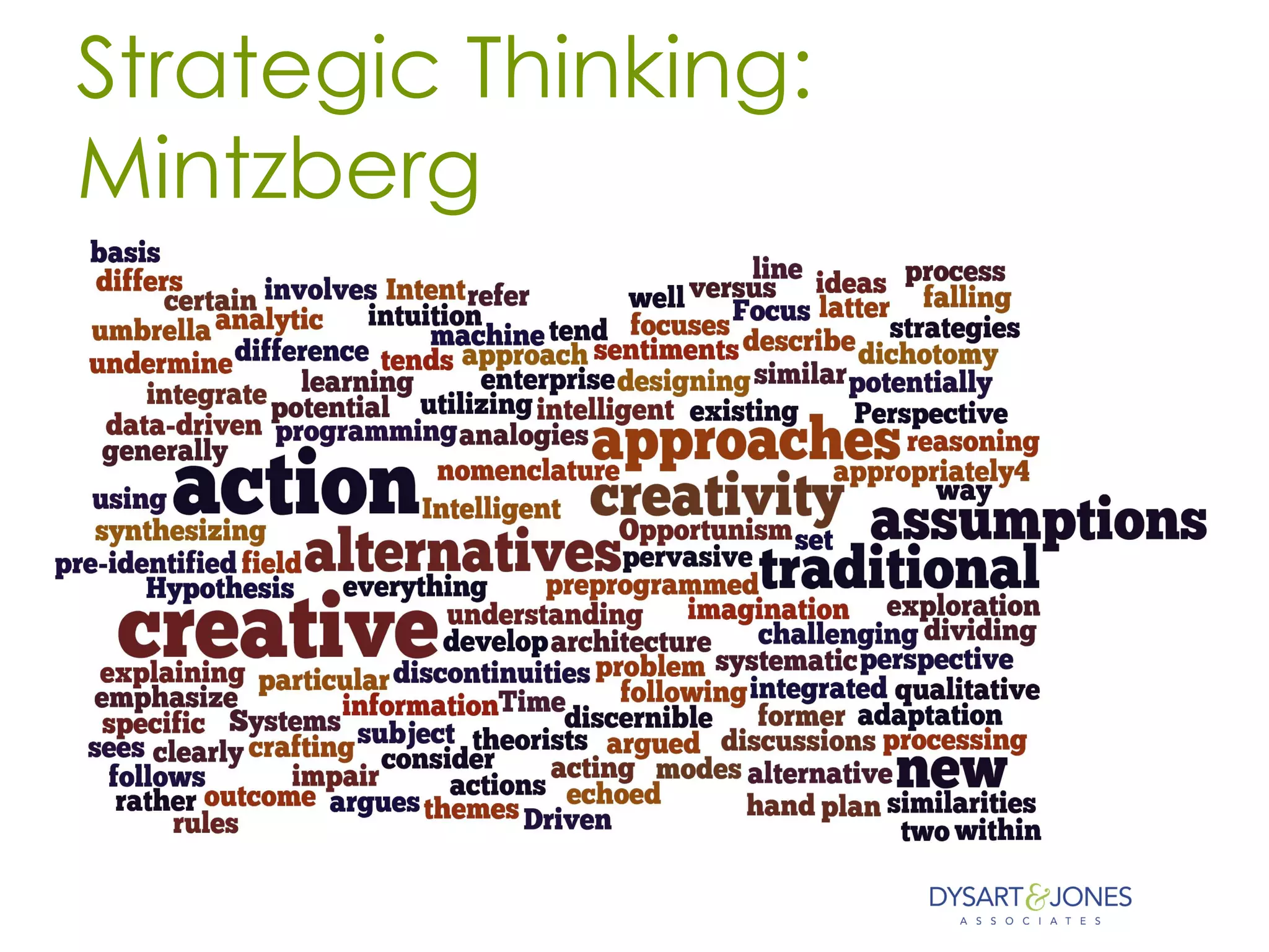 Strategic Thinking:
Mintzberg
 