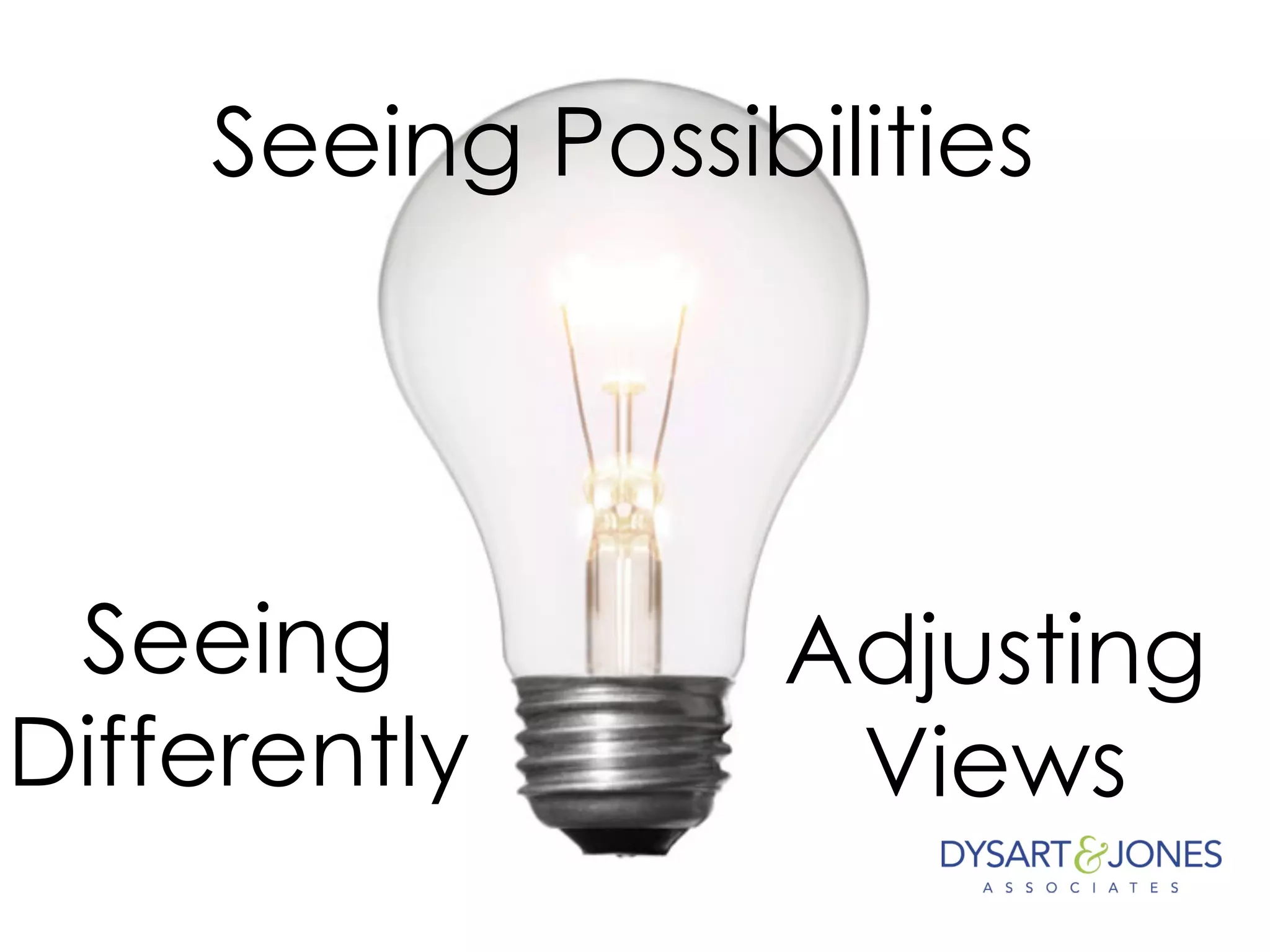 Seeing Possibilities
Seeing
Differently
Adjusting
Views
 
