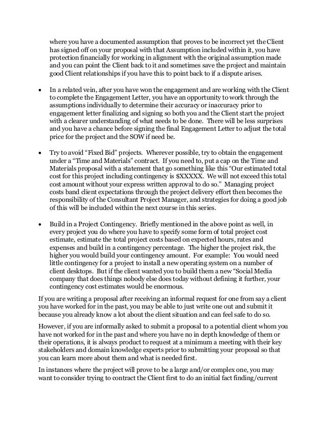 building the initial scope of work for a consulting engagement scope of work proposal